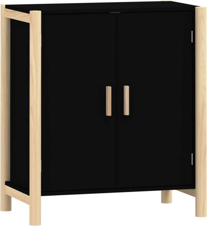 VidaXL -Dressoir-62x38x70-cm-bewerkt-hout-zwart - Foto 3