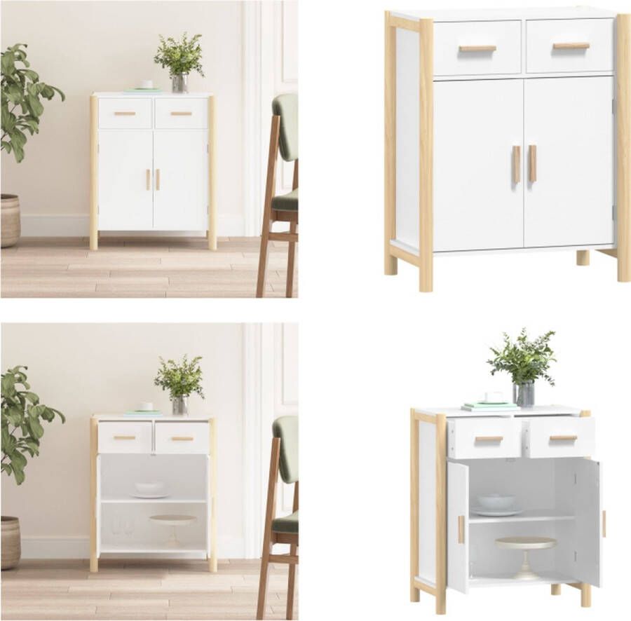 VidaXL Dressoir 62x38x75 cm bewerkt hout wit Dressoir Dressoirs Kast Wandkast