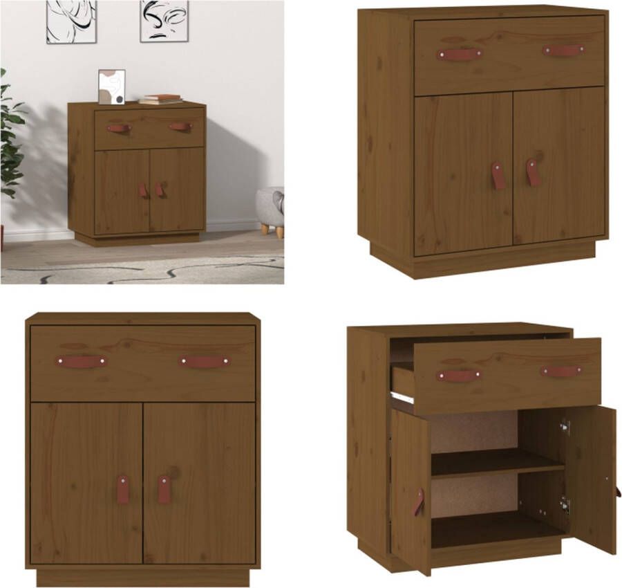 VidaXL Dressoir 65-5x40x75 cm massief grenenhout honingbruin Dressoir Dressoirs Kast Wandkast