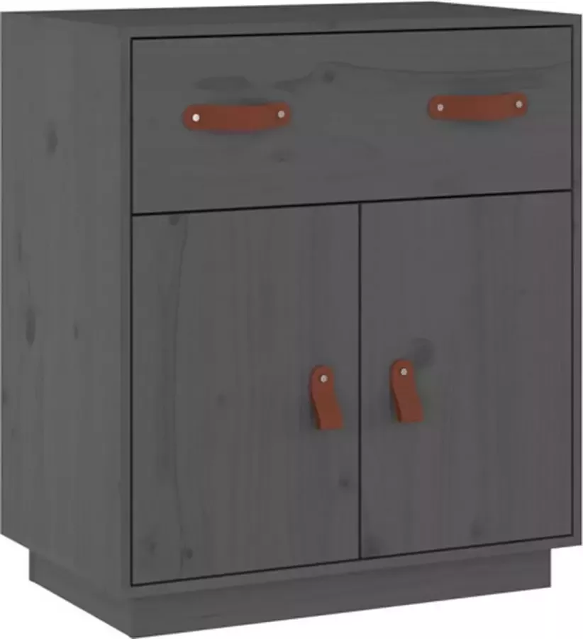 VidaXL -Dressoir-65 5x40x75-cm-massief-grenenhout-grijs - Foto 2