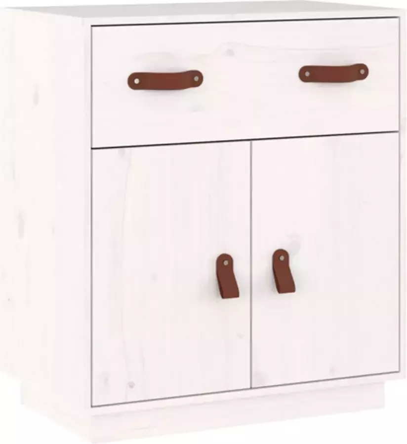 VidaXL -Dressoir-65 5x40x75-cm-massief-grenenhout-wit - Foto 3