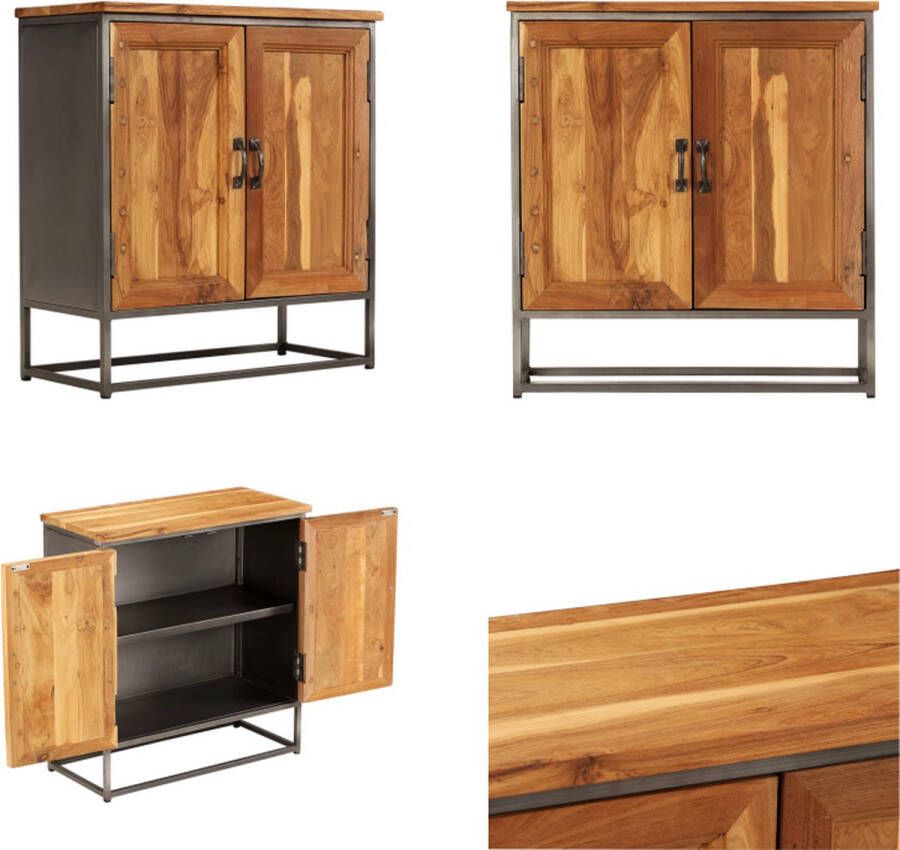 VidaXL Dressoir 65x30x70 cm gerecycled teakhout en staal Dressoir Dressoirs Tv Tafel Tv Tafels