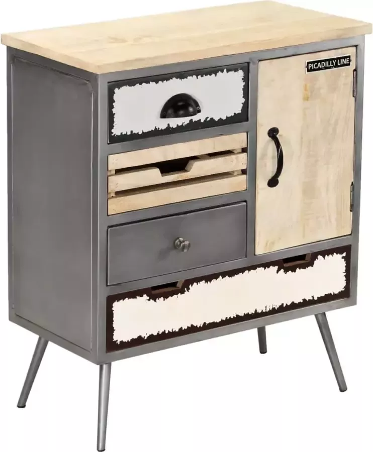 VidaXL -Dressoir-65x33x76-cm-massief-mangohout-en-staal - Foto 2