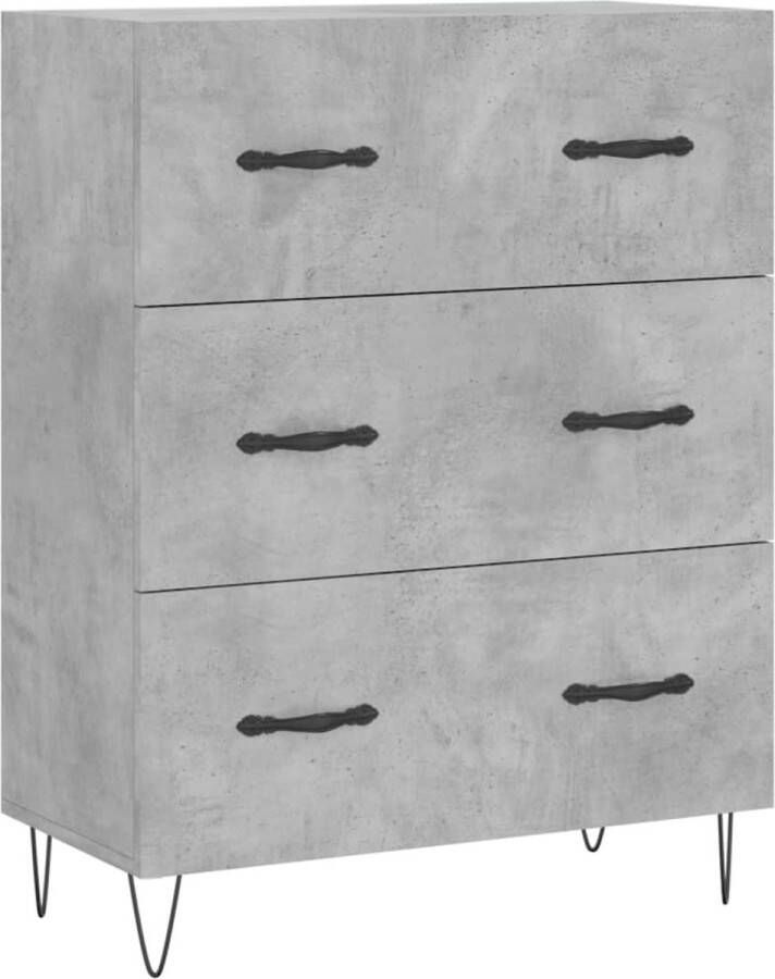 VidaXL Dressoir 69 5x34x90 cm Bewerkt Hout Betongrijs Dressoir Kast Buffetkast Houten Dressoir Grijze Dressoir - Foto 2