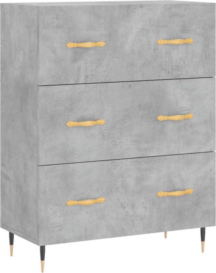 VidaXL Dressoir 69 5x34x90 cm Hout Betongrijs Dressoir Buffetkast Kast Houten Dressoir Grijze Dressoir - Foto 15