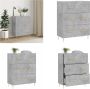 VidaXL Dressoir 69-5x34x90 cm bewerkt hout betongrijs Dressoir Dressoirs Kast Buffetkast - Thumbnail 2