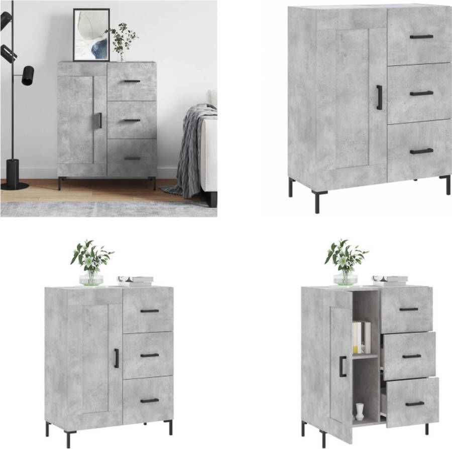 VidaXL -Dressoir-69-5x34x90-cm-bewerkt-hout-betongrijs Dressoir Dressoirs Kast Wandkast - Foto 4