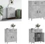 VidaXL Dressoir 69-5x34x90 cm bewerkt hout betongrijs Dressoir Dressoirs Kast Wandkast - Thumbnail 2