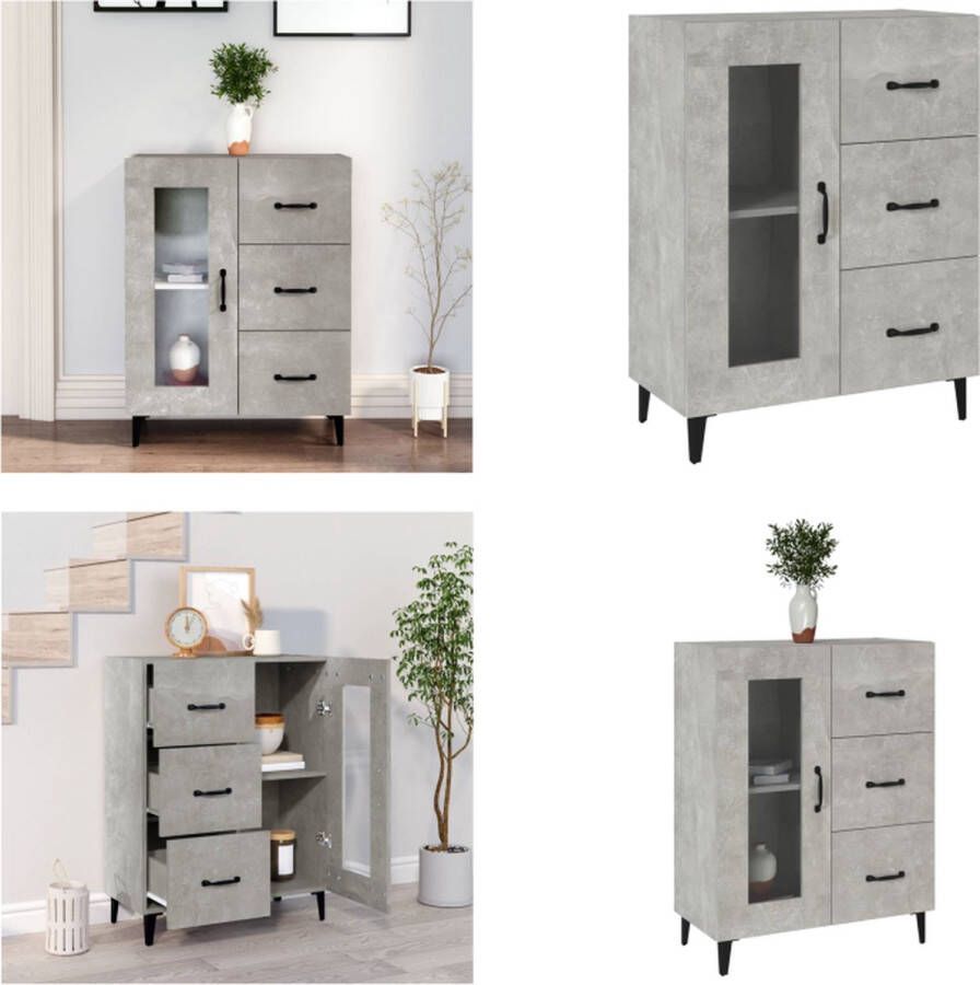 VidaXL -Dressoir-69-5x34x90-cm-bewerkt-hout-betongrijs Dressoir Dressoirs Kast Wandkast
