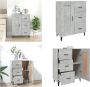 VidaXL Dressoir 69-5x34x90 cm bewerkt hout betongrijs Dressoir Dressoirs Kast Wandkast - Thumbnail 10