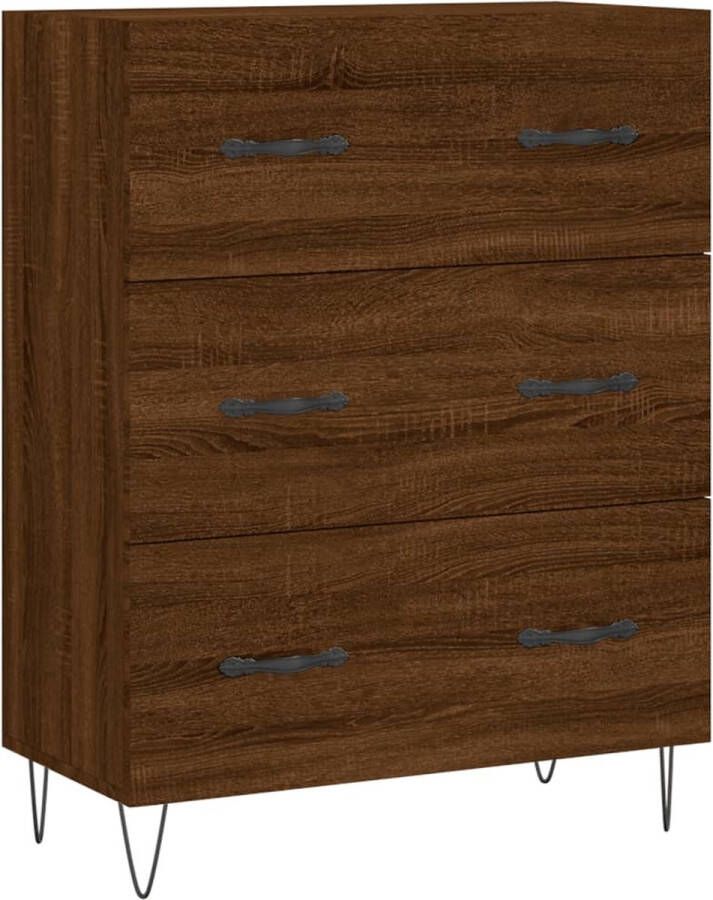 VidaXL Dressoir Bruin Eiken 69 5x34x90 cm Dressoir Vintage Dressoir Houten Dressoir Buffett Kast Salontafel - Foto 2