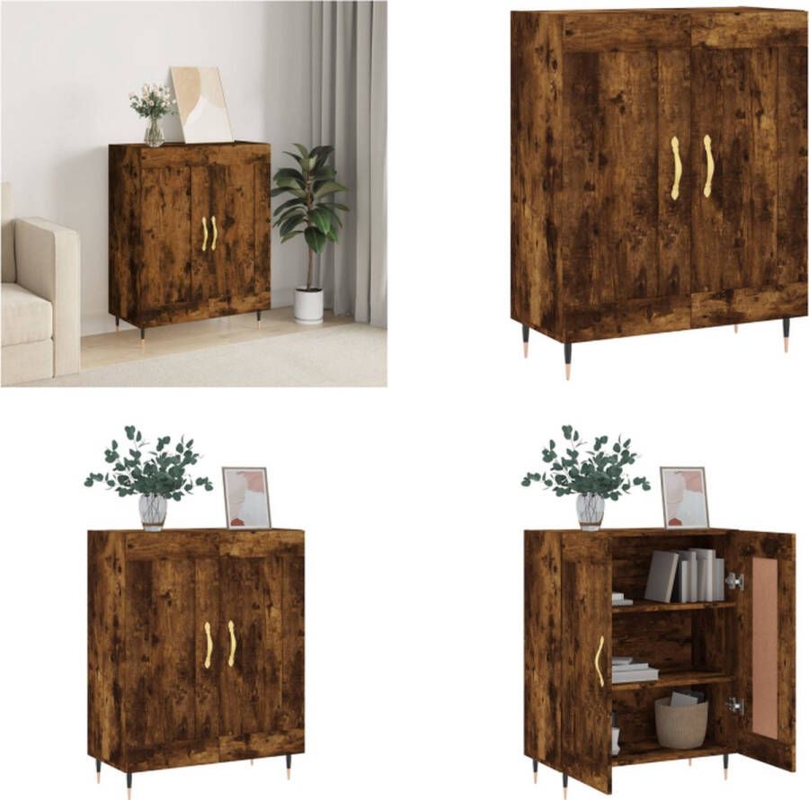 VidaXL Dressoir 69-5x34x90 cm bewerkt hout gerookt eikenkleurig Dressoir Dressoirs Kast Wandkast