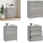 VidaXL Dressoir 69-5x34x90 cm bewerkt hout grijs sonoma eikenkleurig Dressoir Dressoirs Kast Buffetkast - Thumbnail 3