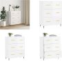 VidaXL Dressoir 69-5x34x90 cm bewerkt hout hoogglans wit Dressoir Dressoirs Kast Buffetkast - Thumbnail 3