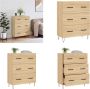 VidaXL Dressoir 69-5x34x90 cm bewerkt hout sonoma eikenkleurig Dressoir Dressoirs Kast Buffetkast - Thumbnail 3