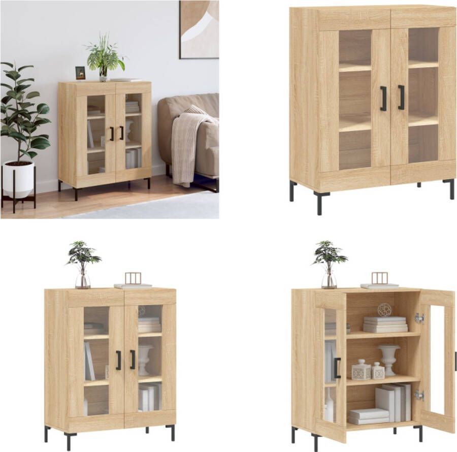 VidaXL Dressoir 69-5x34x90 cm bewerkt hout sonoma eikenkleurig Dressoir Dressoirs Kast Wandkast