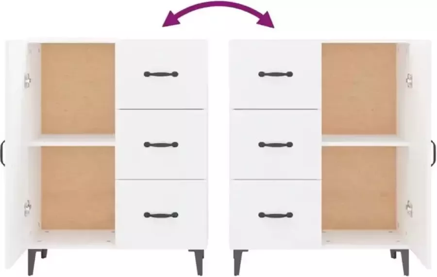 VidaXL -Dressoir-69 5x34x90-cm-bewerkt-hout-wit - Foto 4