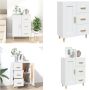 VidaXL Dressoir 69-5x34x90 cm bewerkt hout wit Dressoir Dressoirs Kast Wandkast - Thumbnail 5