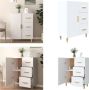 VidaXL Dressoir 69-5x34x90 cm bewerkt hout wit Dressoir Dressoirs Kast Wandkast - Thumbnail 4