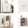 VidaXL Dressoir 69-5x34x90 cm bewerkt hout wit Dressoir Dressoirs Kast Wandkast - Thumbnail 3