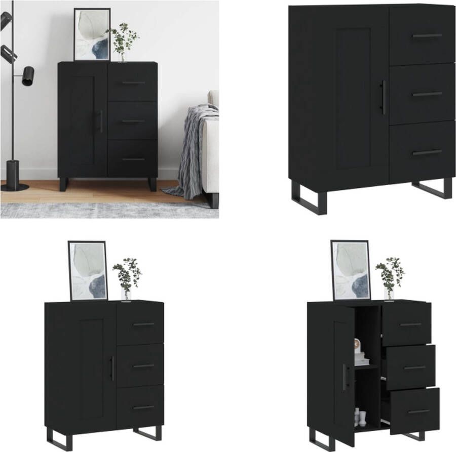VidaXL Dressoir 69 5x34x90 cm bewerkt hout zwart Dressoir Dressoirs Kast Wandkast