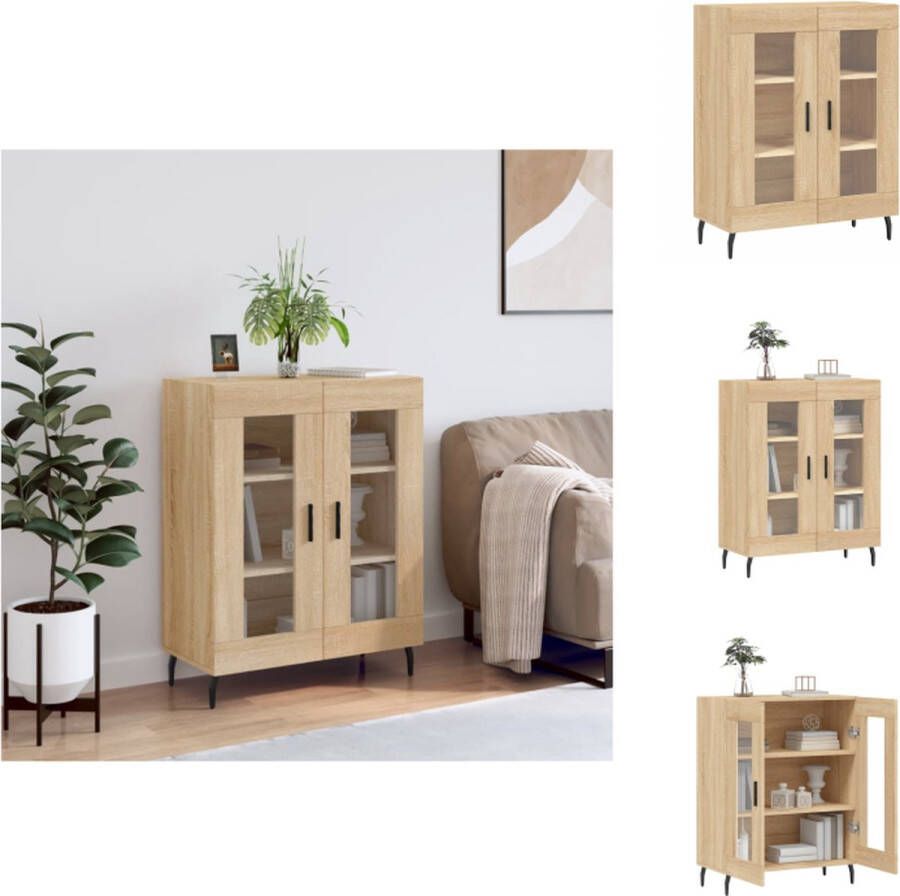 VidaXL Dressoir Dressoirs Kast Wandkast Dressoir 69-5x34x90 cm bewerkt hout sonoma eikenkleurig - Foto 2