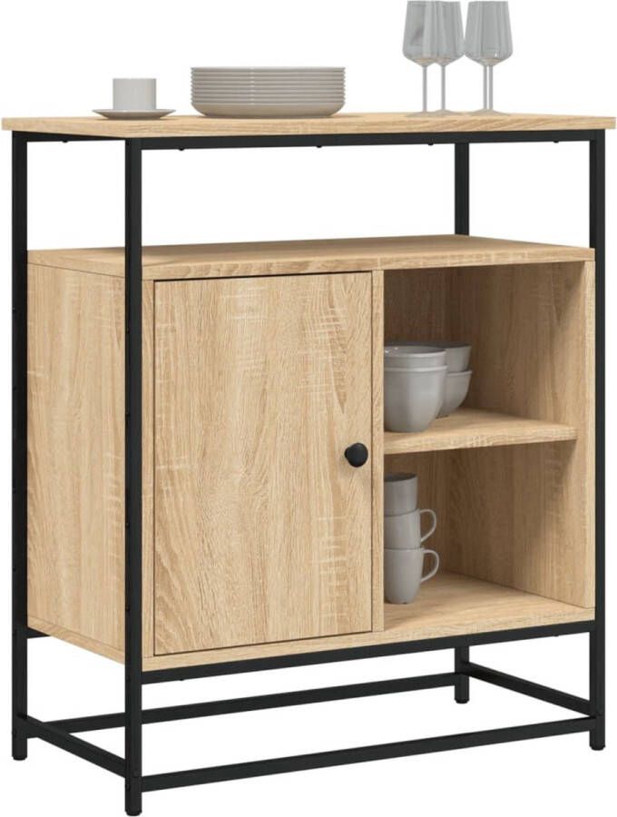 VidaXL -Dressoir-69x35x80-cm-bewerkt-hout-sonoma-eikenkleurig - Foto 3