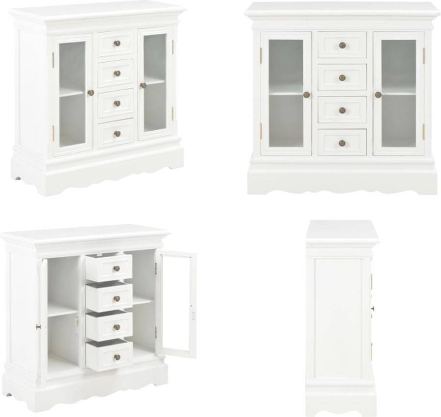 VidaXL -Dressoir-70x28x70-cm-massief-grenenhout-wit