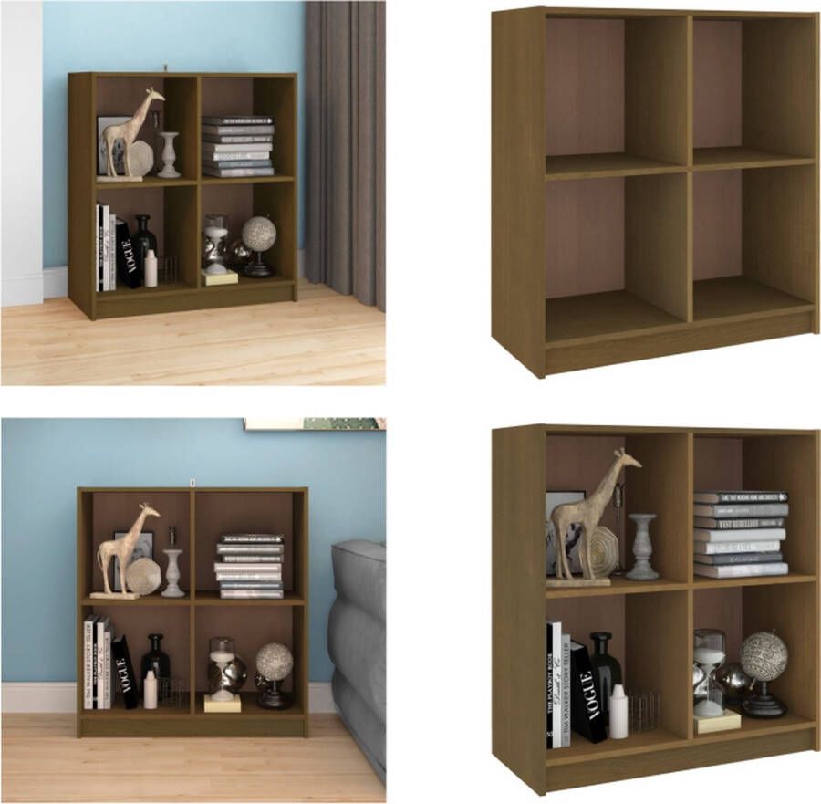 vidaXL Dressoir 70x33x76 cm massief grenenhout honingbruin Dressoir Dressoirs Boekenkast Kast