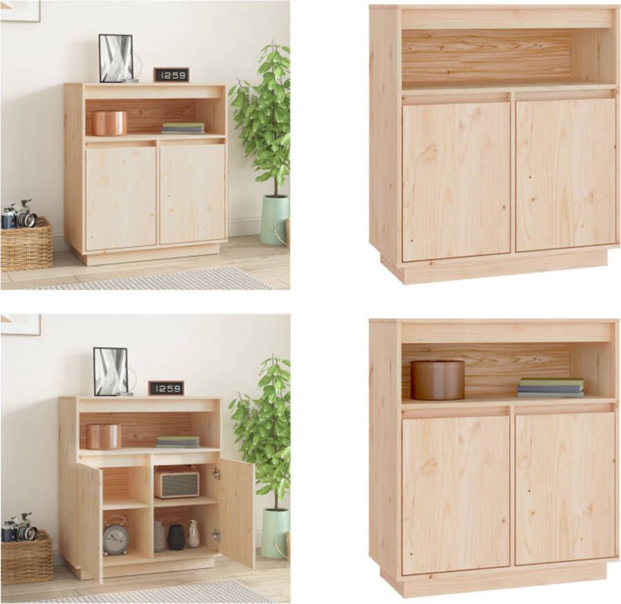 VidaXL Dressoir 70x34x80 cm massief grenenhout Dressoir Dressoirs Kast Wandkast