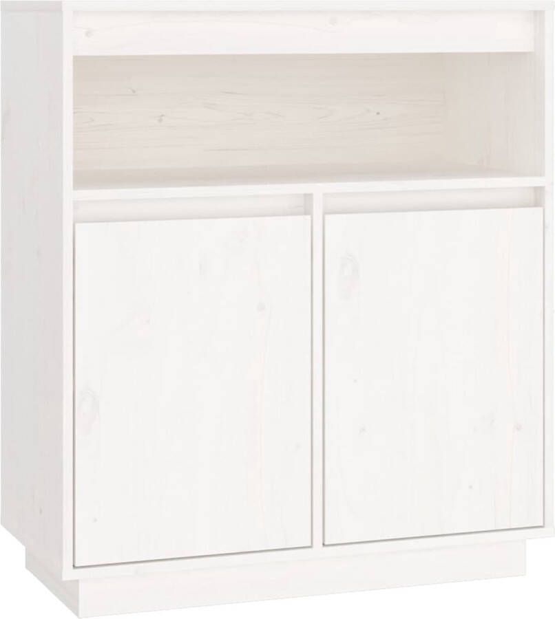 VidaXL -Dressoir-70x34x80-cm-massief-grenenhout-wit - Foto 2