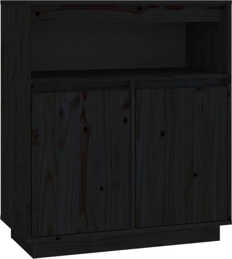 VidaXL -Dressoir-70x34x80-cm-massief-grenenhout-zwart - Foto 2