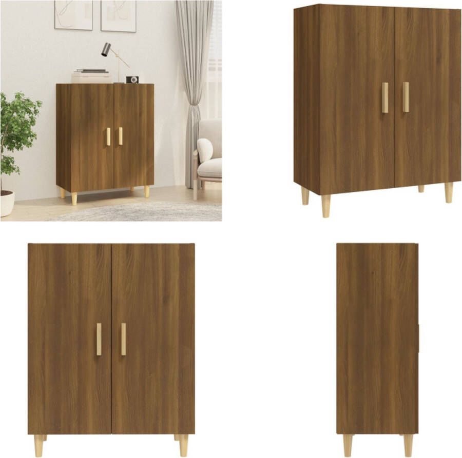 VidaXL Dressoir 70x34x90 cm bewerkt hout bruineikenkleurig Dressoir Dressoirs Kast Wandkast