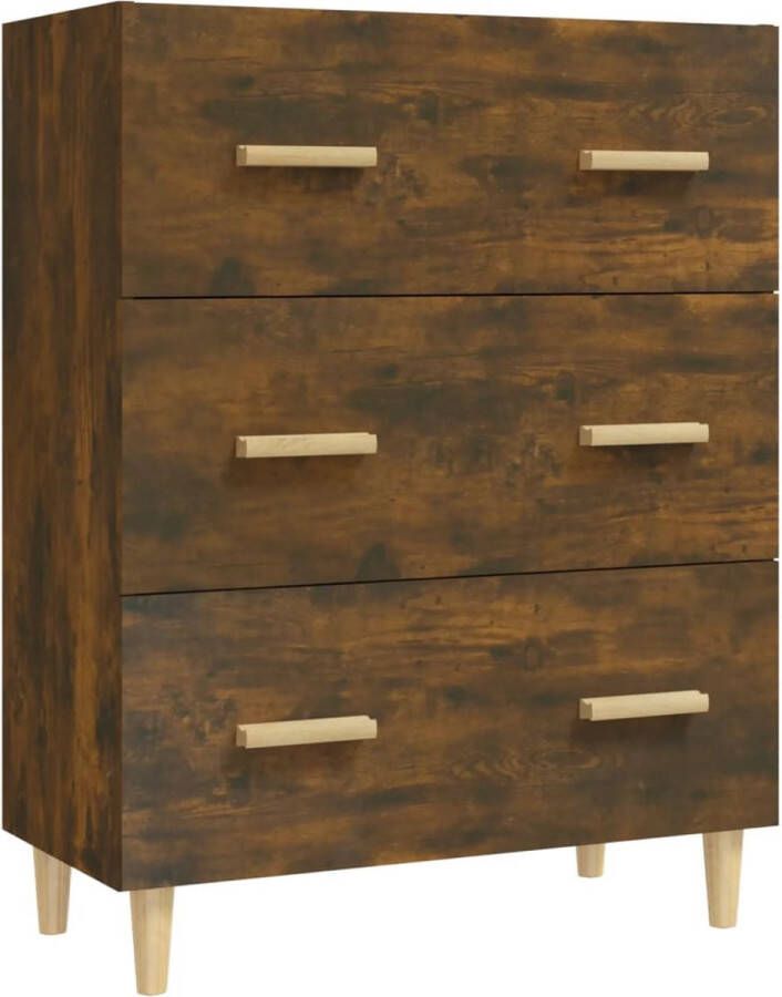 VidaXL Dressoir 70x34x90 cm Bewerkt Hout Gerookt Eiken Dressoir Houten Dressoir Vintage Dressoir Landelijk Dressoir Opbergkast - Foto 3