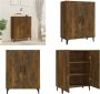 VidaXL Dressoir 70x34x90 cm bewerkt hout gerookt eikenkleurig Dressoir Dressoirs Kast Wandkast - Thumbnail 2