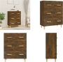 VidaXL Dressoir 70x34x90 cm bewerkt hout gerookt eikenkleurig Dressoir Dressoirs Kast Wandkast - Thumbnail 1