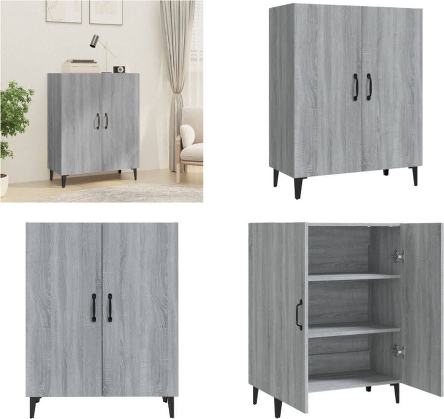 VidaXL Dressoir 70x34x90 cm bewerkt hout grijs sonoma eikenkleurig Dressoir Dressoirs Kast Wandkast