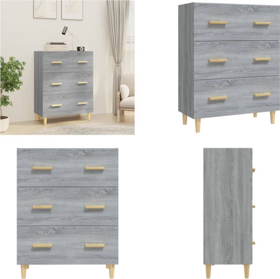 VidaXL Dressoir 70x34x90 cm bewerkt hout grijs sonoma eikenkleurig Dressoir Dressoirs Kast Wandkast