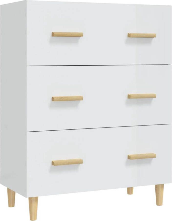 VidaXL -Dressoir-70x34x90-cm-bewerkt-hout-hoogglans-wit - Foto 2
