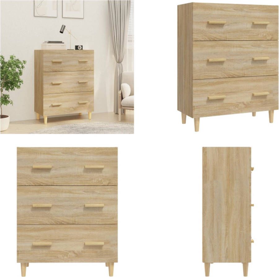 VidaXL Dressoir 70x34x90 cm bewerkt hout sonoma eikenkleurig Dressoir Dressoirs Kast Wandkast