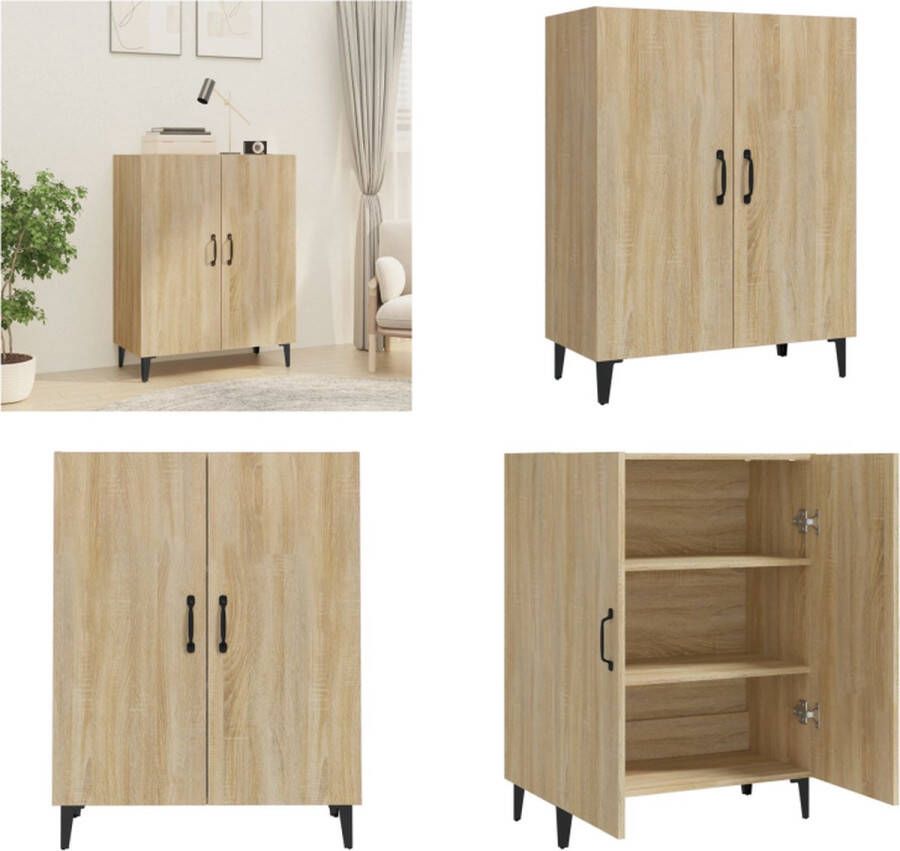 VidaXL Dressoir 70x34x90 cm bewerkt hout sonoma eikenkleurig Dressoir Dressoirs Kast Wandkast - Foto 2