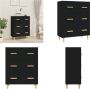 VidaXL Dressoir 70x34x90 cm bewerkt hout zwart Dressoir Dressoirs Kast Wandkast - Thumbnail 1