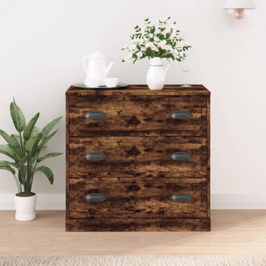 VidaXL -Dressoir-70x35 5x67 5-cm-bewerkt-hout-gerookt-eikenkleurig - Foto 4