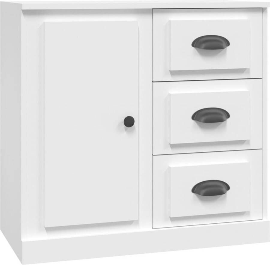 VidaXL Dressoir 70x35 5x67 5 cm Bewerkt hout Wit Dressoir Houten Dressoir Witte Dressoir Vintage Dressoir Salontafel - Foto 4