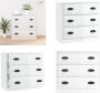 VidaXL Dressoir 70x35x67-5 cm bewerkt hout hoogglans wit Dressoir Dressoirs Kast Wandkast - Thumbnail 3