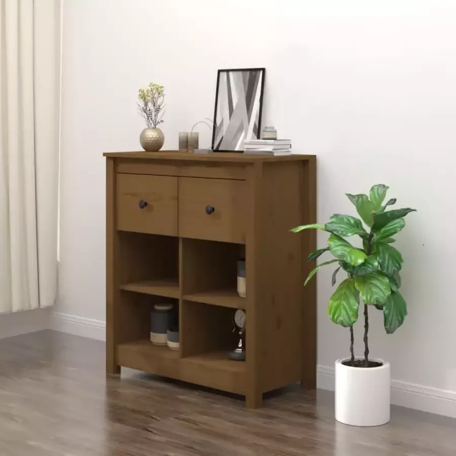 VidaXL Dressoir 70x35x80 cm massief grenen honingbruin