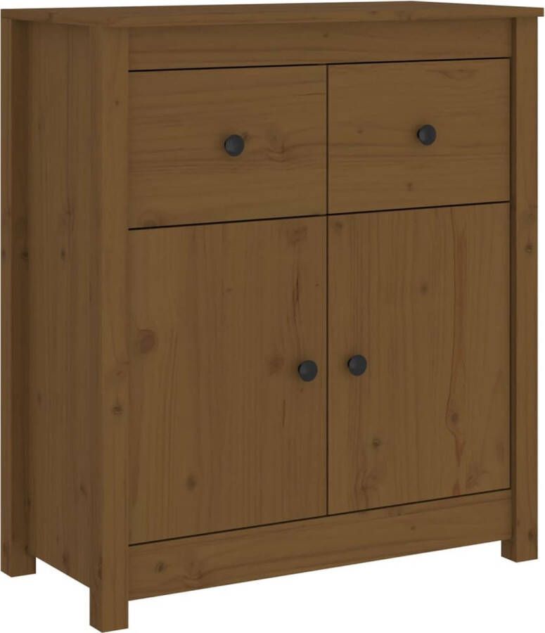 VidaXL -Dressoir-70x35x80-cm-massief-grenenhout-honingbruin - Foto 2