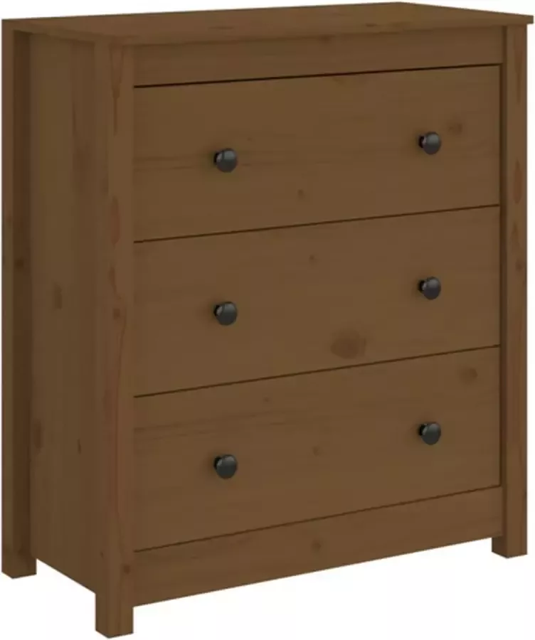 VidaXL Dressoirs 2 st 70x35x80 cm massief grenenhout honingbruin - Foto 4