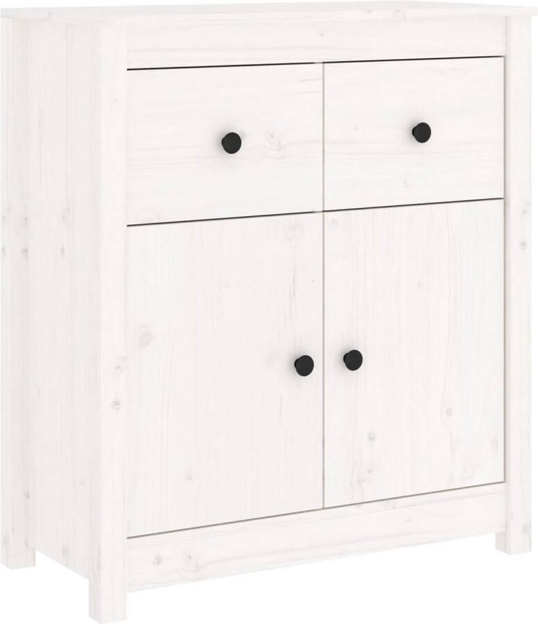 VidaXL -Dressoir-70x35x80-cm-massief-grenenhout-wit - Foto 3