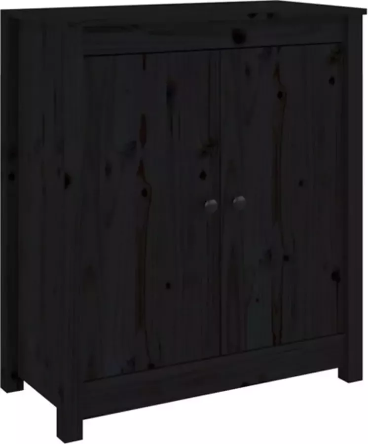 VidaXL -Dressoir-70x35x80-cm-massief-grenenhout-zwart - Foto 4